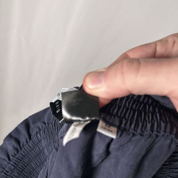 Gianni Bini Silk Blend Pants Women's Medium Navy Blue Pull On Pockets Elastic Wa - Picture 8 of 8